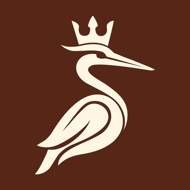 The Bennu profile tile: a cream crowned heron on Roast