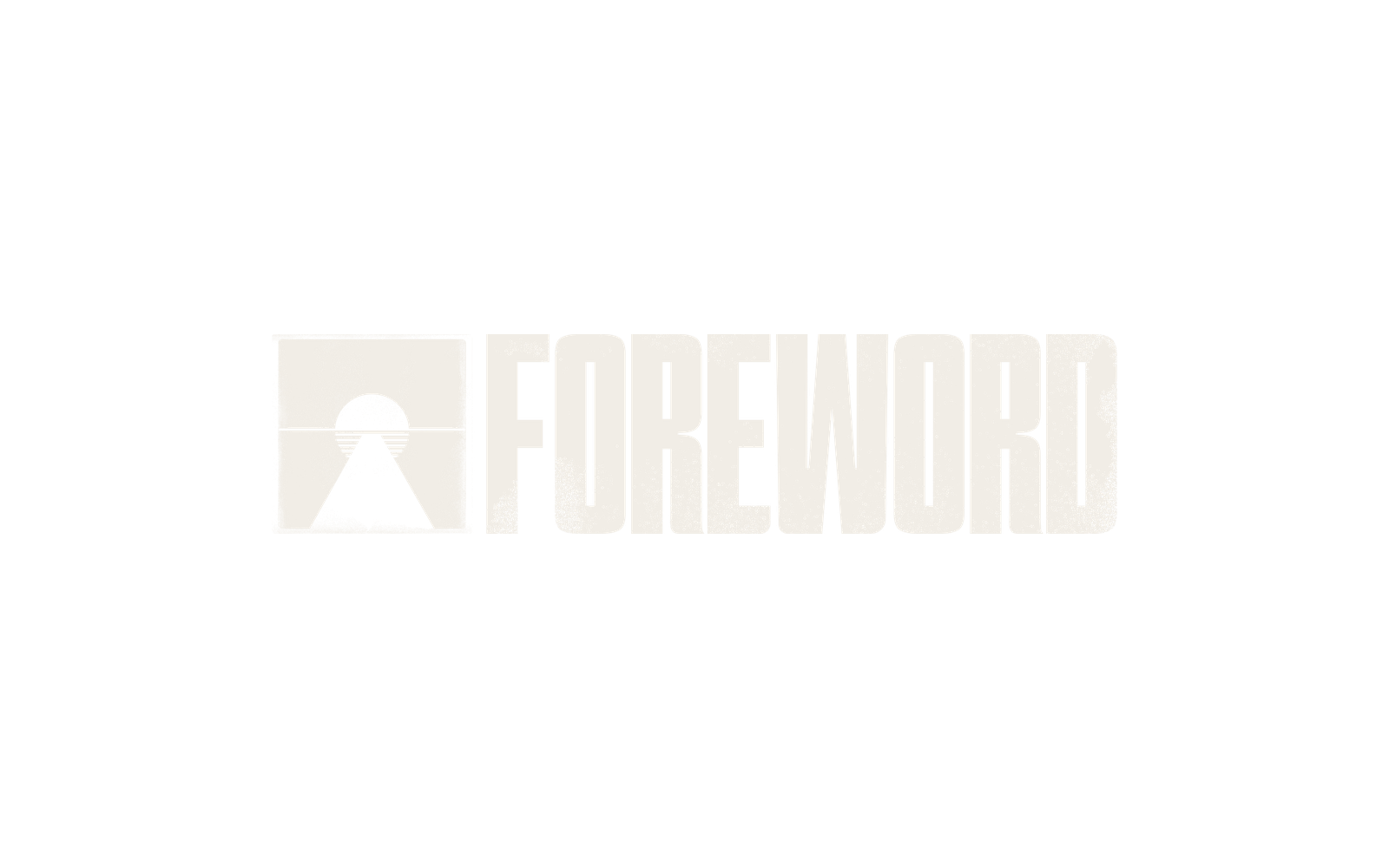 Concept Seven: a square mark where the road and sun form a keyhole, beside the Foreword wordmark