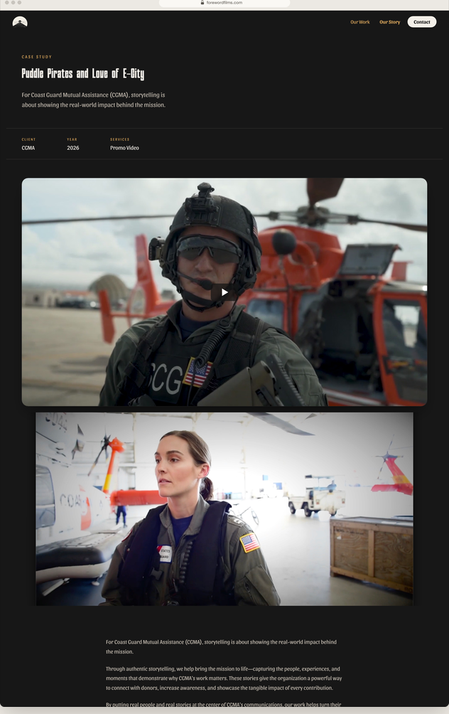 Foreword Films project page: a Coast Guard promotional film